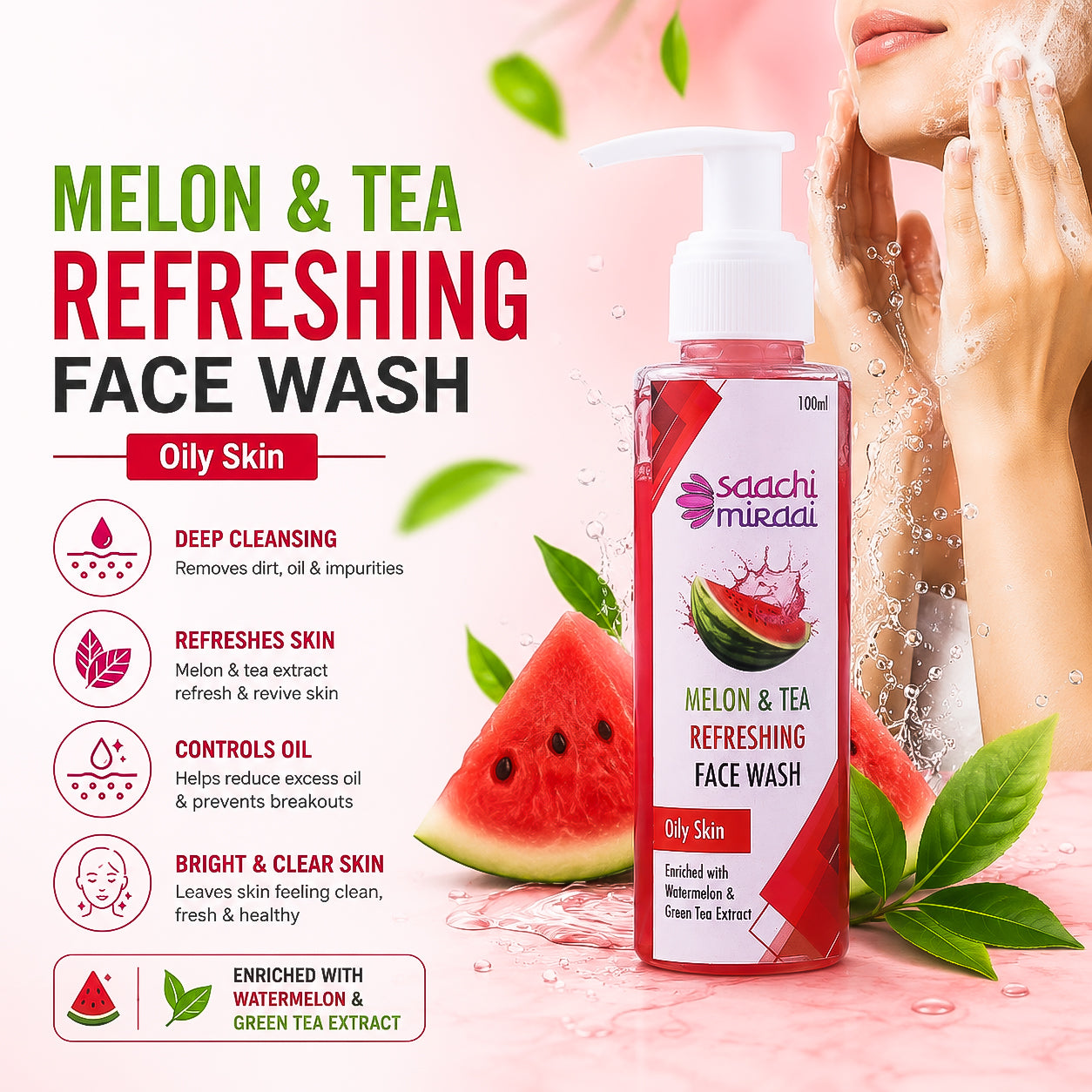 Melon & Tea Refreshing Face Wash